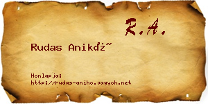 Rudas Anikó névjegykártya